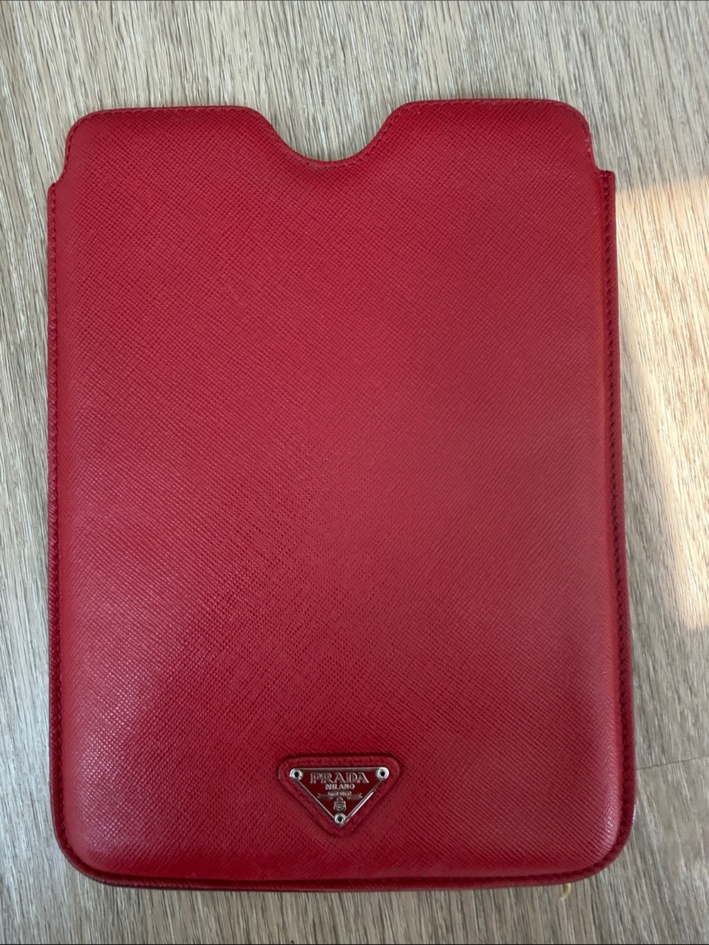 Authentic Prada Red Saffiano Leather iPad Mini Sleeve Case Made in Italy
